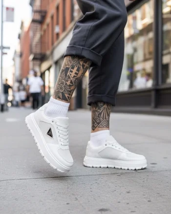 Adidasi barbati casual  albi L100