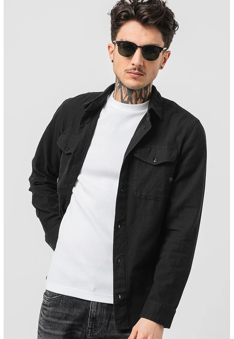 Camasa slim fit Marine, Negru