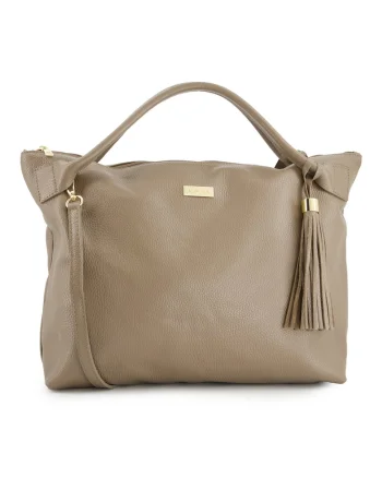 Geanta shopper mare  maro, piele naturala, 35x46x11cm, cu manere de 44cm, curea detasabila de 113cm