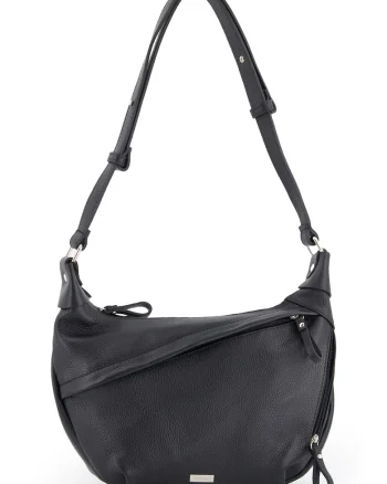 Geanta de umar,  piele naturala, 2 buzunare interioare, 2 buzunare exterioare, neagra, 34x22x7cm