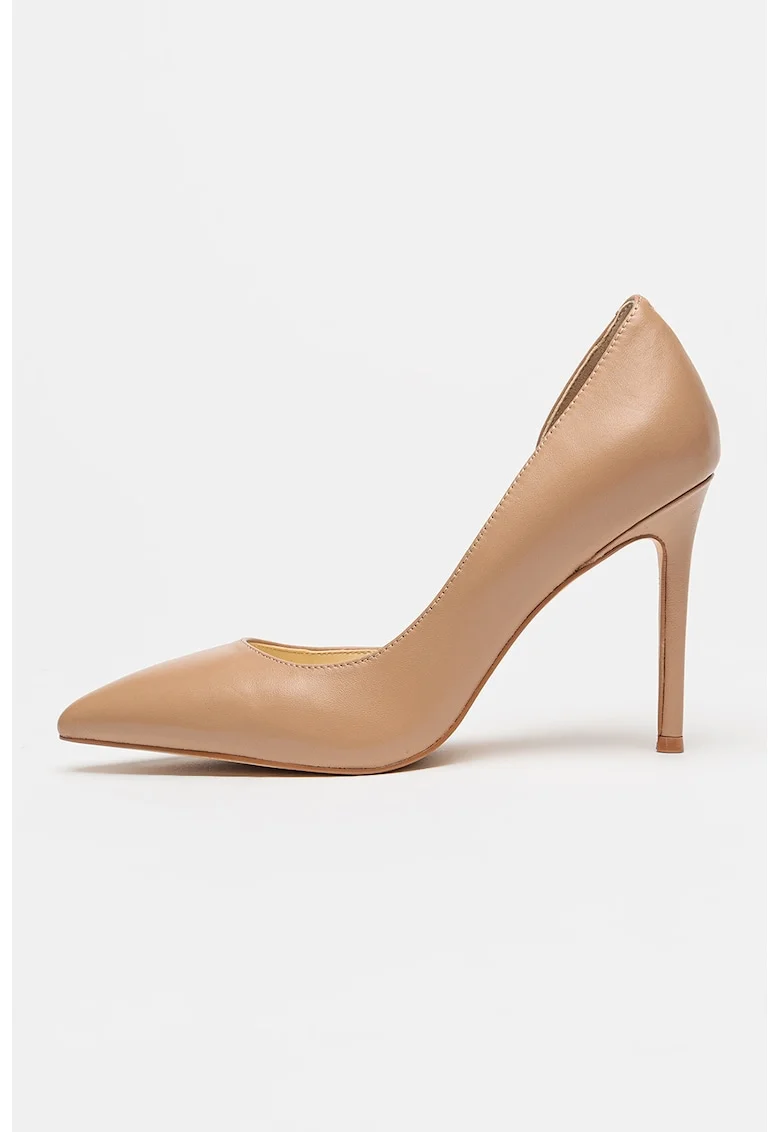 Pantofi din piele cu toc stiletto Jasmine, Bej