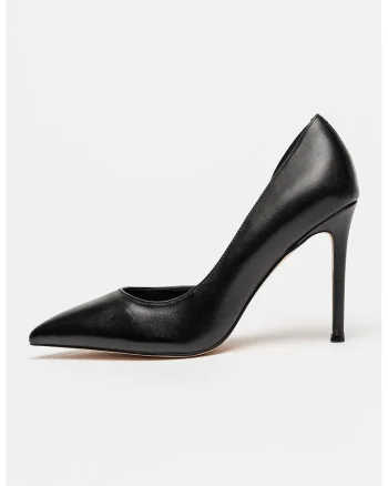 Pantofi din piele cu toc stiletto Jasmine, Negru