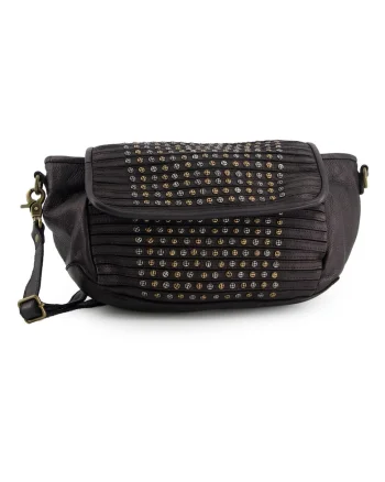 Geanta de umar,  piele naturala, neagra, 19x32x12cm, cu 2 buzunare interioare, 1 buzunar exterior, curea detasabila max 141cm