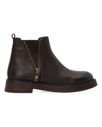 Ghete Chelsea de piele cu fermoar decorativ