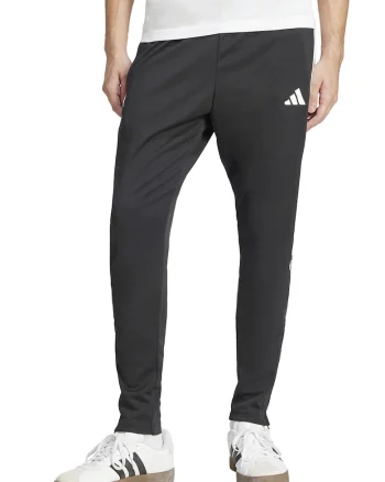 Pantaloni conici de trening cu imprimeu logo Tiro, Alb/Negru