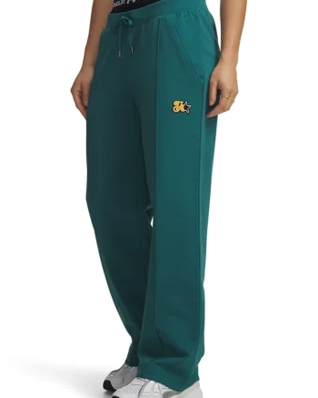 Pantaloni de trening cu croiala lejera, snur si buzunare laterale Terry Trend, Verde feriga