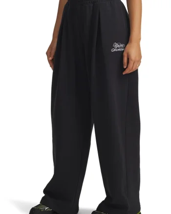 Pantaloni de trening din fleece cu croiala ampla Rival, Negru