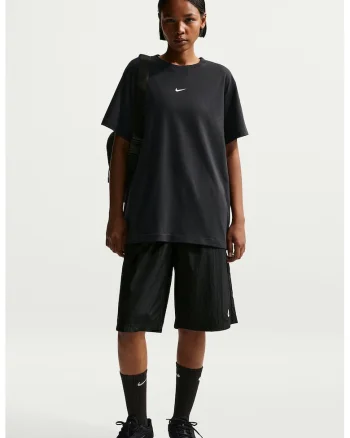 Tricou lejer cu logo discret, Negru/Alb optic