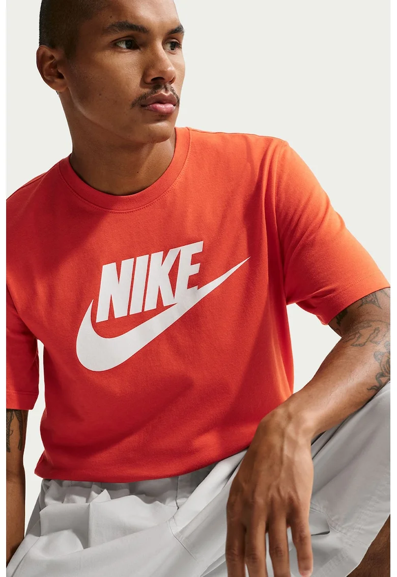 Tricou cu imprimeu logo Icon Futura, Portocaliu mandarina/Alb murdar