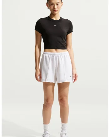 Tricou crop din amestec de modal, Negru