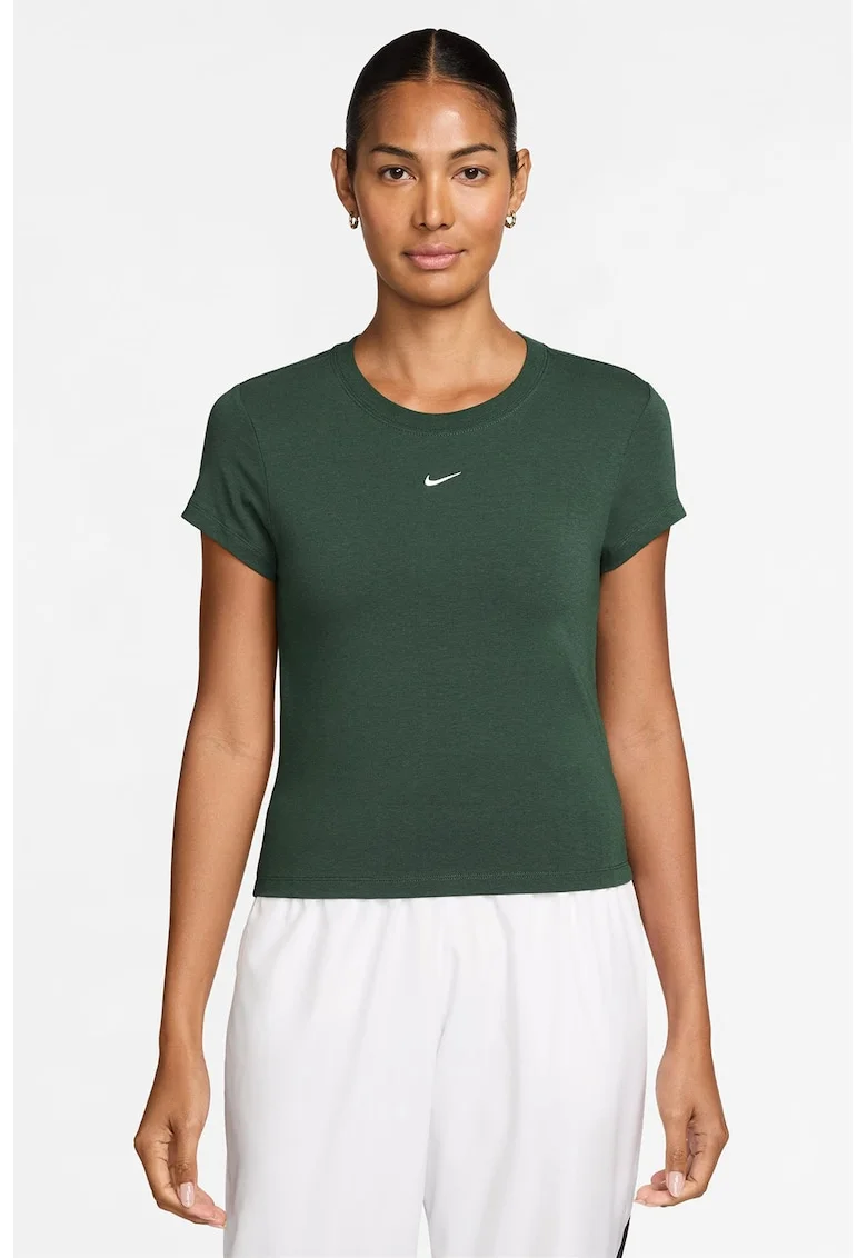 Tricou slim fit din amestec de modal, Verde inchis