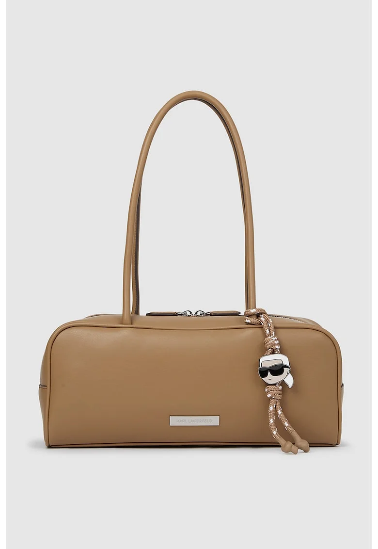 Geanta de piele structurata cu bareta Ikon, Caramel
