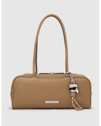 Geanta de piele structurata cu bareta Ikon, Caramel