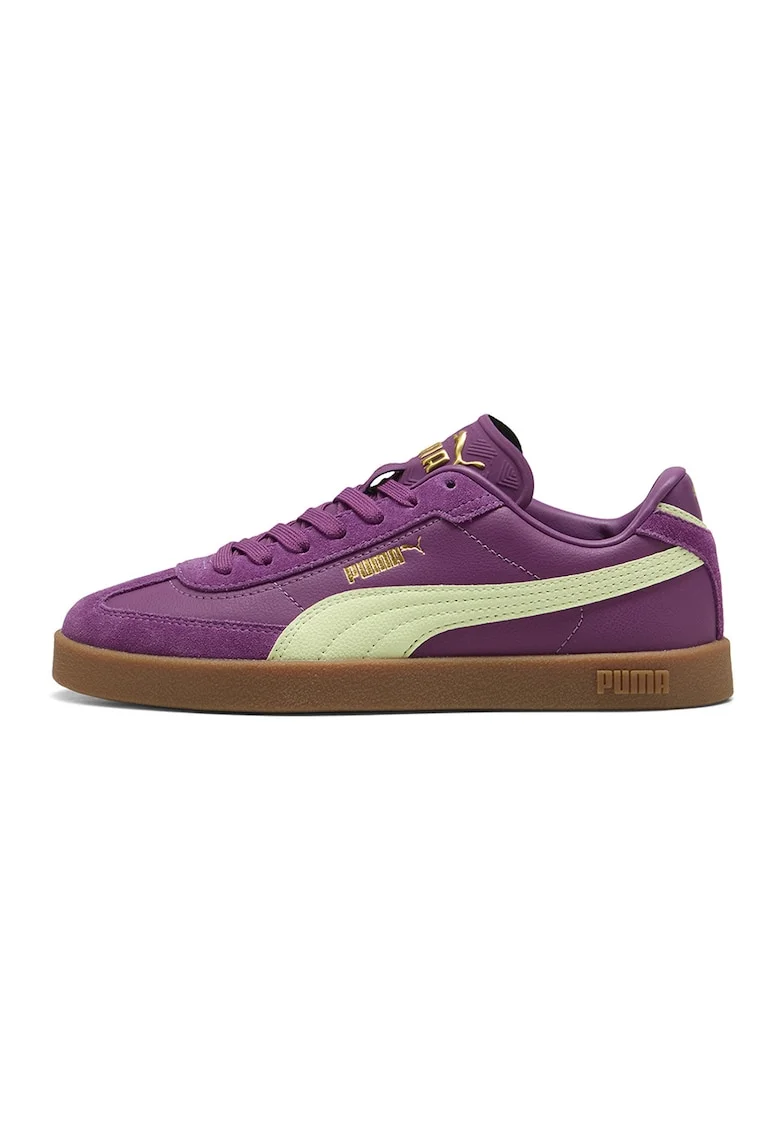 Pantofi sport Club II Era de piele intoarsa si piele ecologica, Ametist/Verde fistic