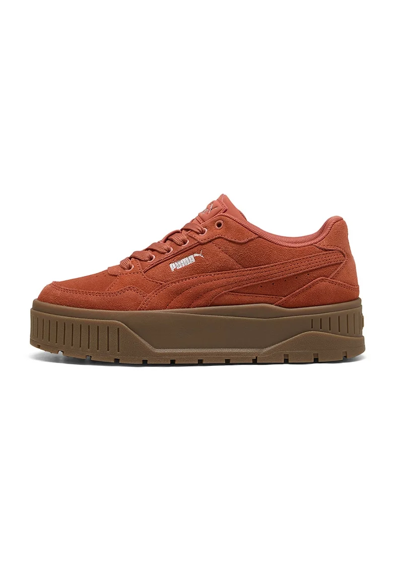 Pantofi sport Karmen II Idol flatform de piele intoarsa, Portocaliu mandarina