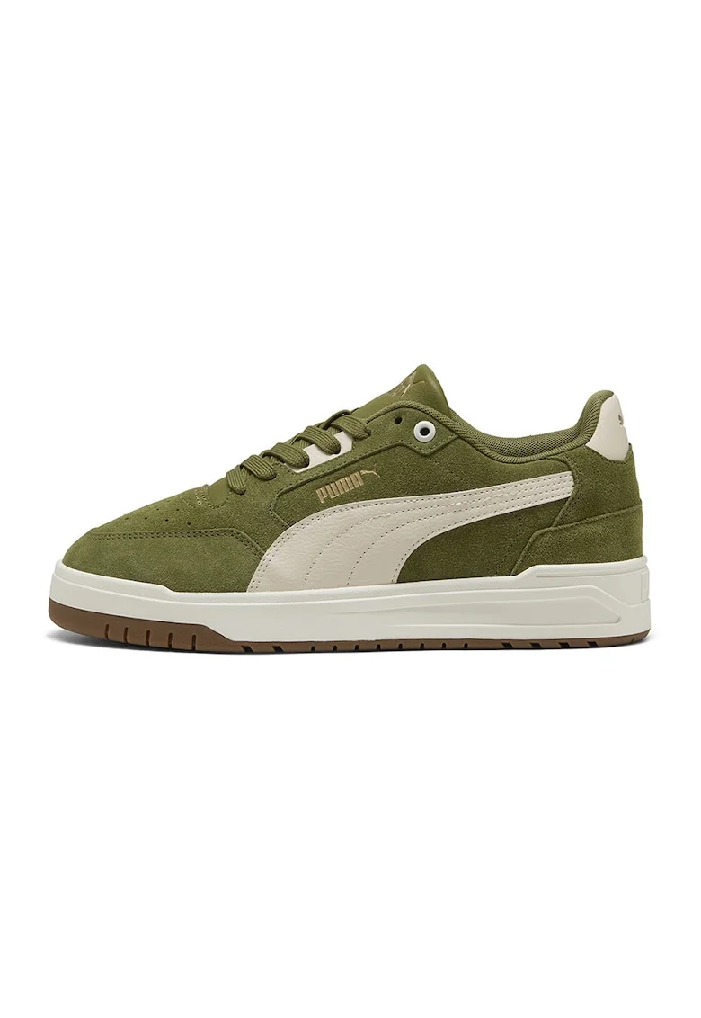 Pantofi sport Shuffle Downtown de piele intoarsa, Verde masliniu/Crem