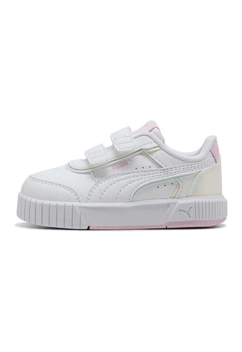 Pantofi sport Carina Mia Holo 2.0 de piele ecologica cu velcro, Alb optic