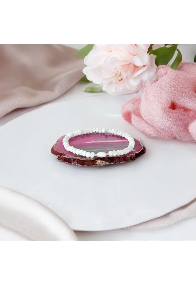 Bratara dama Carolina din sidef de scoica cu accesorii din argint 925