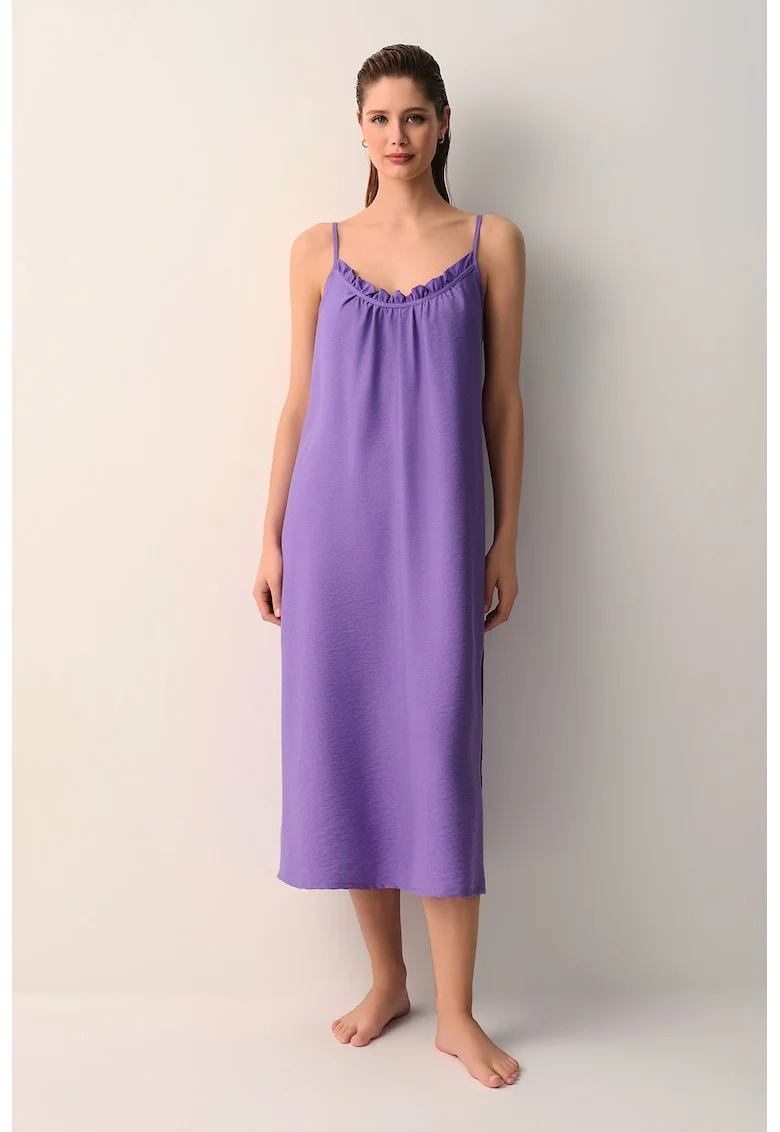 Rochie lunga cu model uni, Ametist