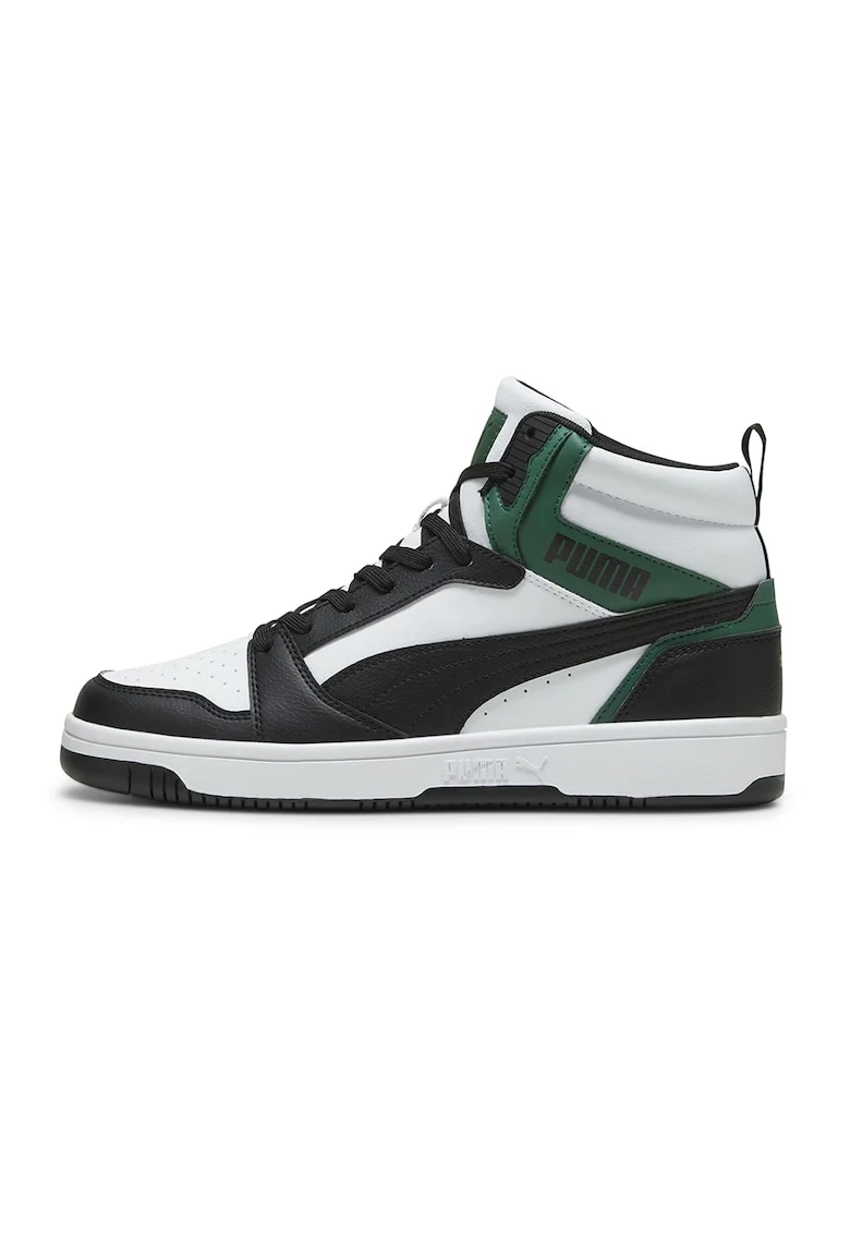 Pantofi sport mid-high din piele ecologica Rebound, Alb/Verde/Negru