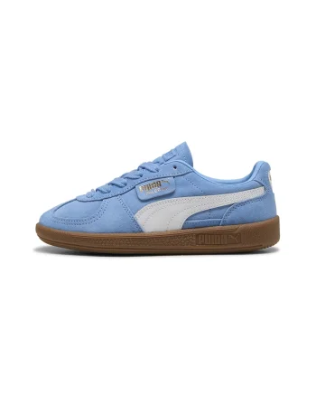 Pantofi sport Palermo de piele intoarsa si piele, Alb/Albastru glaciar