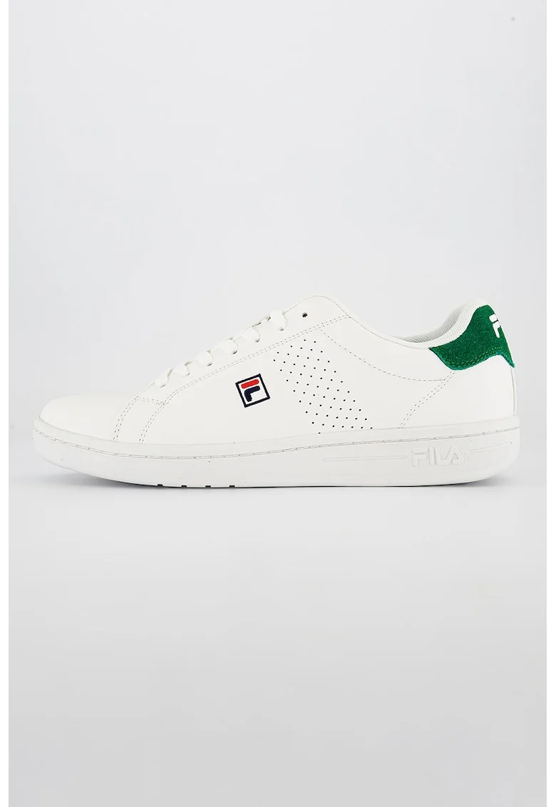 Pantofi sport de piele ecologica cu logo brodat Crosscourt 2, Alb/Verde