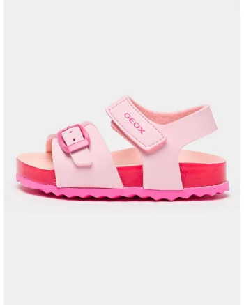 Sandale din piele ecologica Chalki, Roz pastel