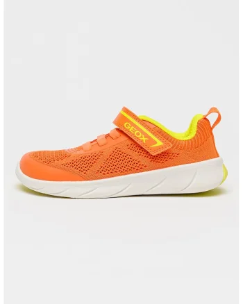 Pantofi sport Foot-run cu velcro si talpa flexibila, Galben/Portocaliu mandarina