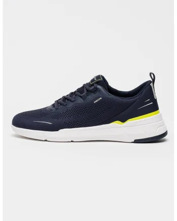 Pantofi sport Vittour din material textil cu insertii de piele ecologica, Galben/Albastru ultramarin/Alb optic