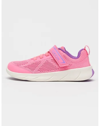 Pantofi sport Foot Run cu velcro si perforatii, Roz pastel/Lila