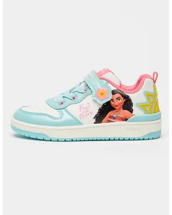 Pantofi sport Washiba cu velcro si model, Albastru pastel/Alb murdar/Roz prafuit