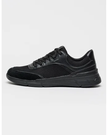 Pantofi sport Vittour din plasa cu insertii din piele, Negru