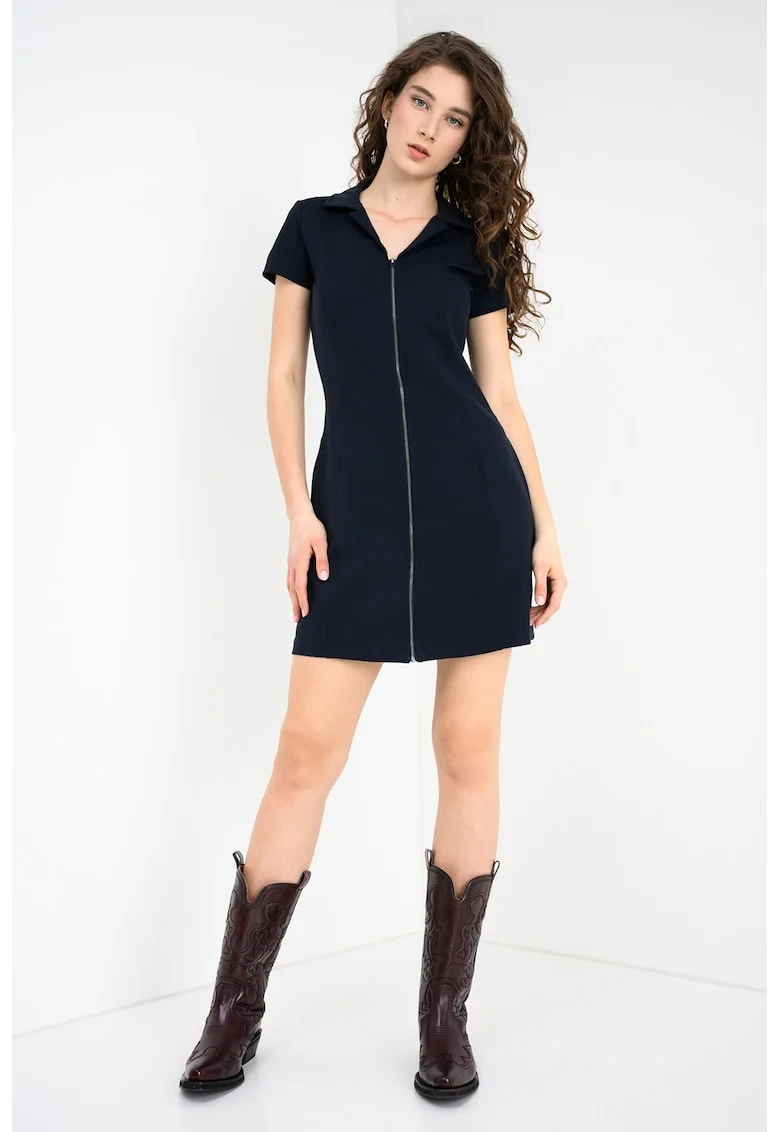 Rochie cu fermoar Soft Sculpt, Bleumarin