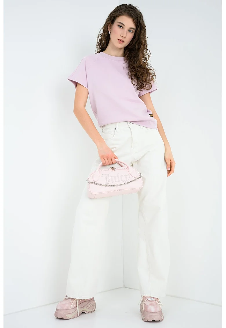 Blugi relaxed fit cu talie medie, Alb murdar