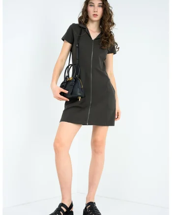 Rochie cu fermoar Soft Sculpt, Verde inchis
