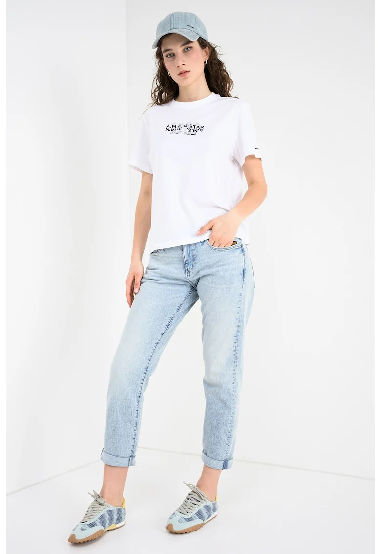 Blugi boyfriend cu talie joasa Kate, Albastru deschis