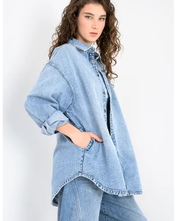Camasa lejera din denim, Albastru