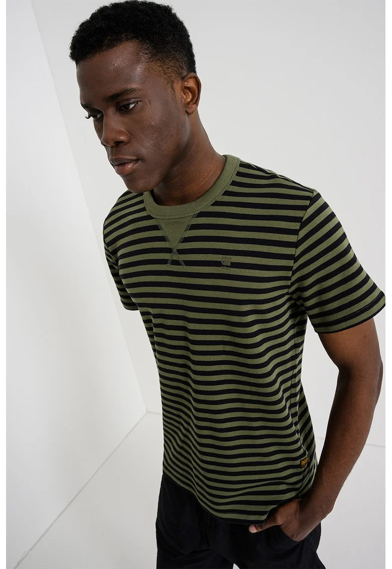 Tricou din bumbac organic Nifous, Negru/Verde feriga