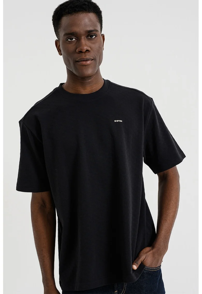Tricou relaxed fit din bumbac organic, Negru