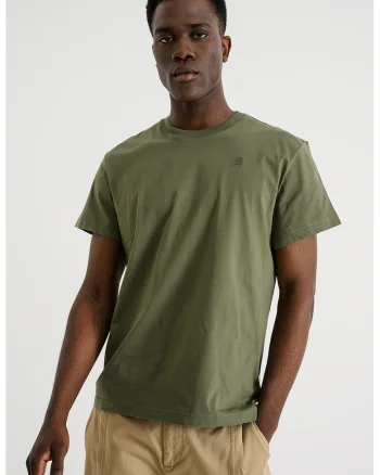 Tricou regular fit din bumbac organic Base-S, Verde pal