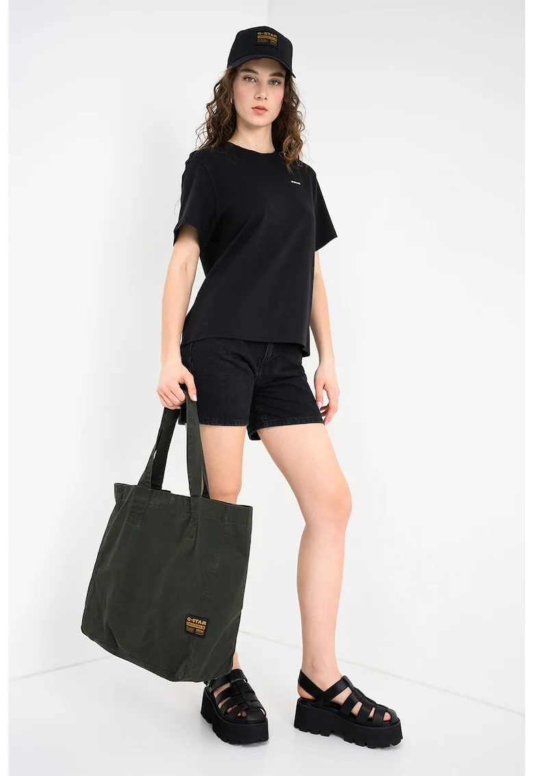 Tricou lejer din bumbac organic, Negru