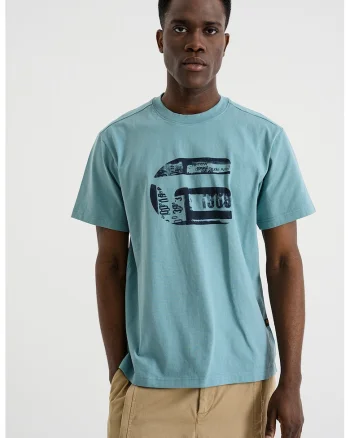 Tricou de bumbac organic cu logo, Albastru petrol