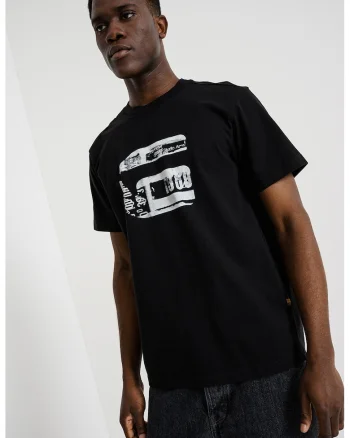 Tricou de bumbac organic cu logo, Negru