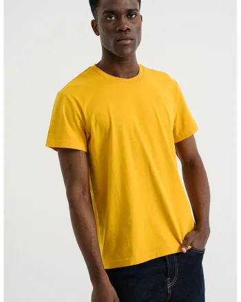 Tricou regular fit din bumbac organic Base-, Galben sofran