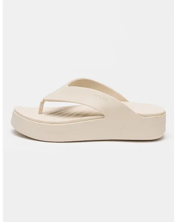 Papuci flip-flop cu talpa wedge si logo Getaway, Bej deschis