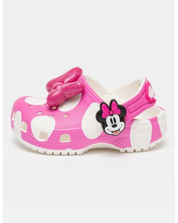 Saboti cu imprimeu Minnie Mouse, Alb/Roz