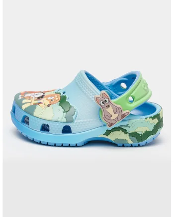 Saboti cu imprimeu desene animate Bluey Multi, Verde/Albastru
