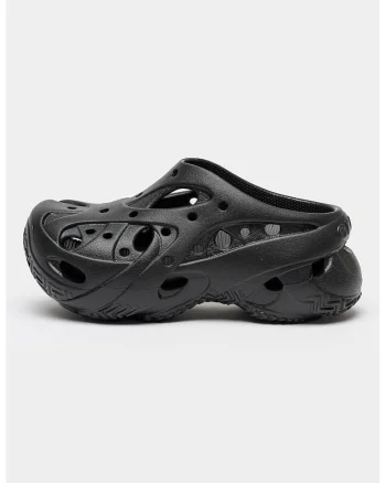 Saboti demi-wedge cu design perforat Caged, Negru