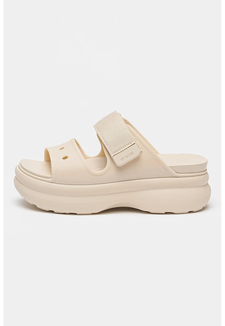 Sandale demi-wedge cu velcro Soho, Bej