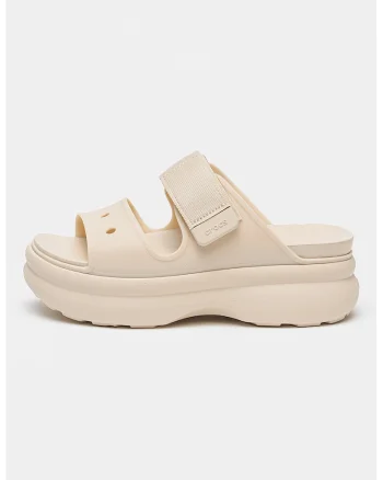 Sandale demi-wedge cu velcro Soho, Bej